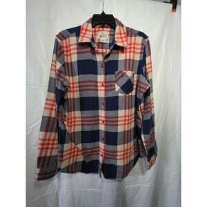 Field & Stream Womens Large Plaid Flannel Button Up Shirt Cotton Blend